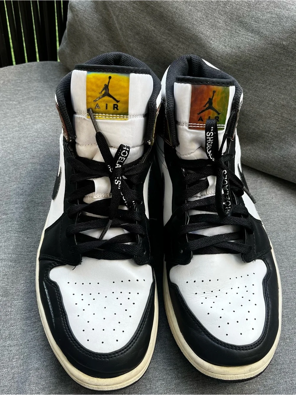 Nike Air Jordan 1 Mid SE Heat Reactive Black White Shoes Mens Size 12 DM7802-100